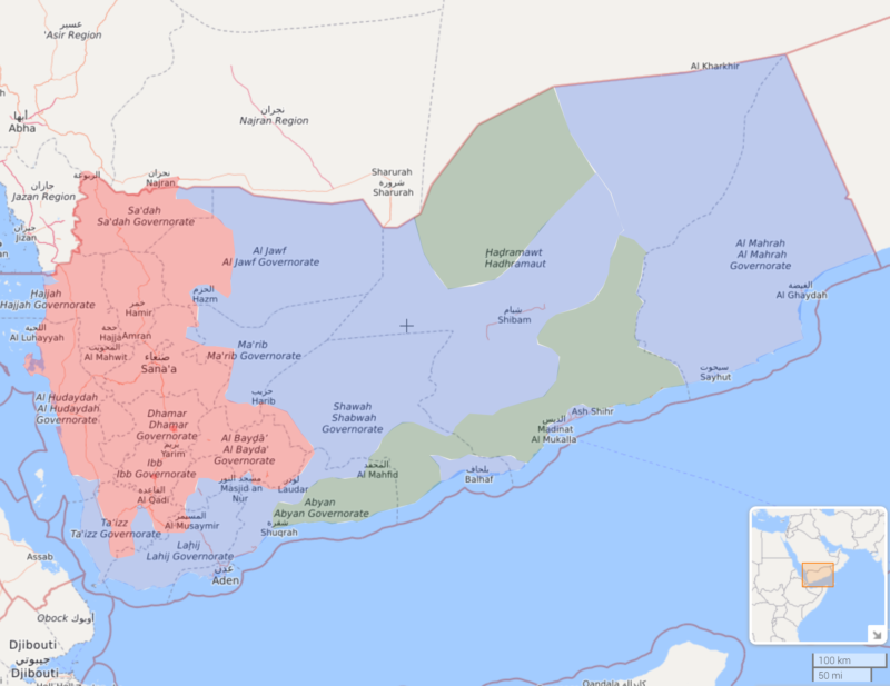 Yemen Map Houthi Control